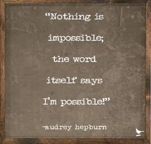 Audrey Hepburn Possible Quote Vintage Framed Art Print
