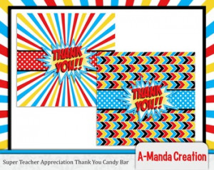 Super Teacher Super Hero Teacher & Staff Appreciation Printable Thank ...