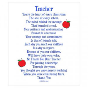CafePress > Wall Art > Posters > Teacher Thank You Wall Art Poster