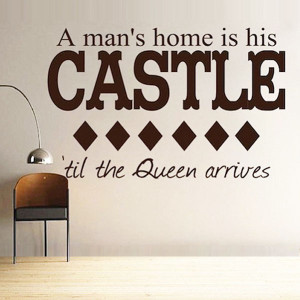 man's Home is his CASTLE vinyls wall decals quotes Lettering Bedroom ...
