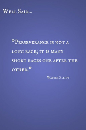 Well Said: Perseverance Quote by Walter Elliot CereusArt