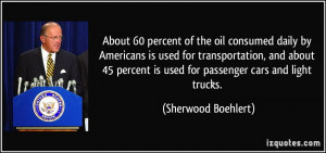 About 60 percent of the oil consumed daily by Americans is used for ...