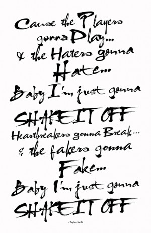 Taylor Swift Custom Poster - Shake It Off Lyrics - Quirky Modern ...