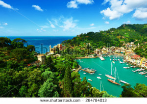 Portofino village on Ligurian coast in Italy - stock photo