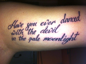 Quote Tattoo On Girl Side Rib