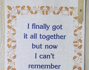 finally got it all together..scro ll mini poster quote vintage 1976 ...