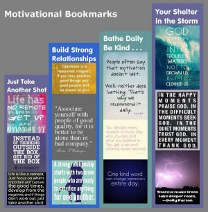 This graphic showcases four of the Motivational Bookmarks we’ve ...