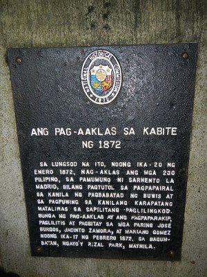 Description Cavite Mutiny of 1872 historical marker in Cavite City.jpg