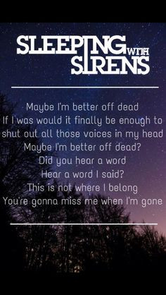 Sleeping with sirens newest song better off dead