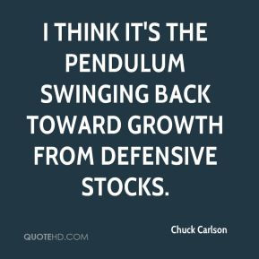 ... it's the pendulum swinging back toward growth from defensive stocks