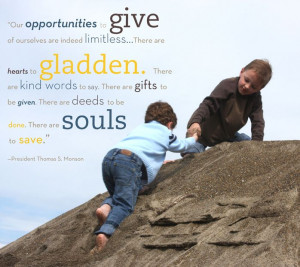 quote on service by LDS prophet, President Thomas S. Monson.