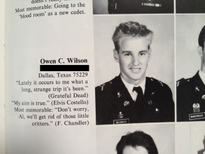 owen wilson s military school yearbook in tenth grade actor owen ...