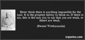 Inspirational Quote on Weakness By Swami Vivekananda