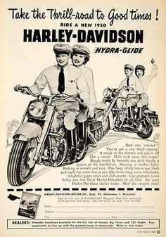 ... Davidson Motor Motorcycle Couple Romance Hydra Glide Milwaukee | eBay