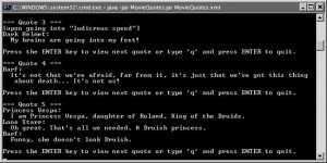 description well this little program displays movie quotes parsed from ...