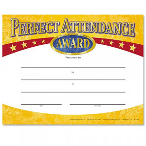 Home > Perfect Attendance Yellow Gold-Foil Stamped Certificates