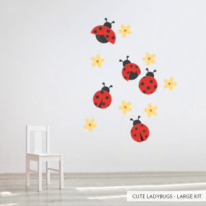 Cute Ladybugs Large Printed Wall Decal