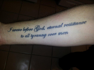 quote tattoo bicep Tats Pete Eyre awesome