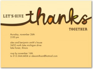 Cursive Thanks - Thanksgiving Party Invitations - Pinkerton Design ...