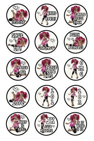Girls Sassy Sayings Digital Collage Sheet Bottle Cap Images (1b) 1 ...