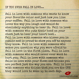 If you ever fall in love…