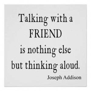 Vintage Addison Talking w Friend Friendship Quote Poster