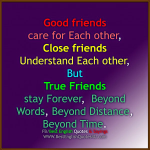 good friends care for each other close friends understand each other ...