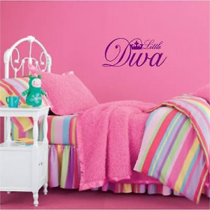 Little Diva, girls vinyl wall decal, decor princess