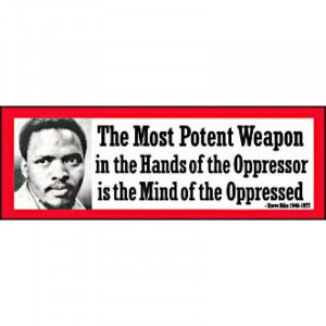 The most potent weapon of the oppressor is the mind of the oppressed.