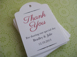Personalized Tags, Custom Wedding, Shower, Thank You, Gift Tags or ...