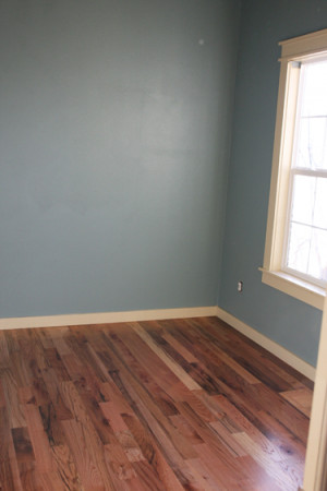 Our Best Bites wood floors and painted walls