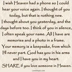 Missing You In Heaven Quotes Lovethispic.com. if you love