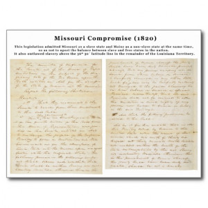 Missouri Compromise 1820 Slavery Map