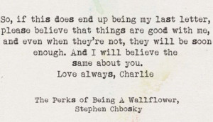 The Perks Of Being A Wallflower quote