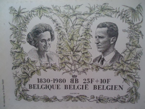 King Baudouin and Queen Fabiola of Belgium - picture from a stamp