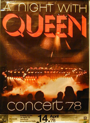 Concert poster: Queen in Hamburg on 14.04.1978