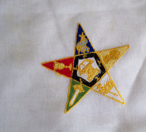 Vintage Religious Order of the Eastern Star Hanky Embroidered