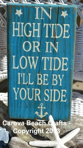 ON SALE - In High Tide or Low Tide - Beach Theme - Beach Sign - Beach ...