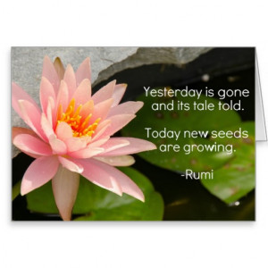 Lotus Flower with Rumi Quote on Seeds Growing Stationery Note Card