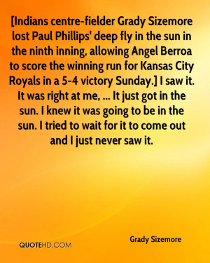 Sizemore lost Paul Phillips' deep fly in the sun in the ninth inning ...