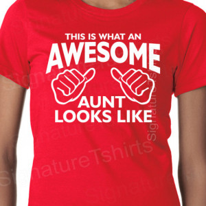 Awesome Aunt Shirt Funny Pregnancy Birth Announcement Baby Shower Baby ...