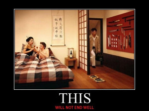 ... picture showing that moment before the lover is caught in bed cheating