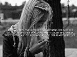 ... pain. She says it's nothing but it's really a lot. she says she's okay