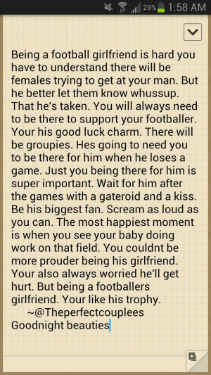 Football Quotes For Girlfriends Football girlfriend :)
