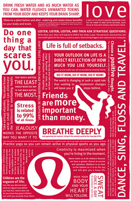 in a lululemon bag today and I sat gazing at the quotes on the bag ...