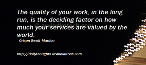 Daily Thought of Day (Picture Message) on The Quality of Work