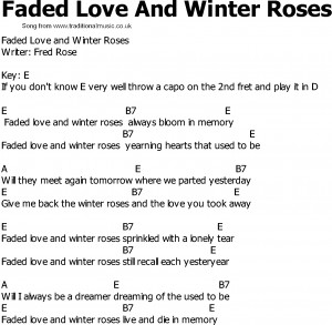 Old Country song lyrics with chords - Faded Love And Winter Roses