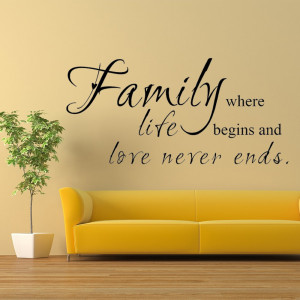 ... Family Wall Decal living room quote Love Life Sayings Home Decor 15