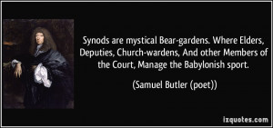 Synods are mystical Bear-gardens. Where Elders, Deputies, Church ...