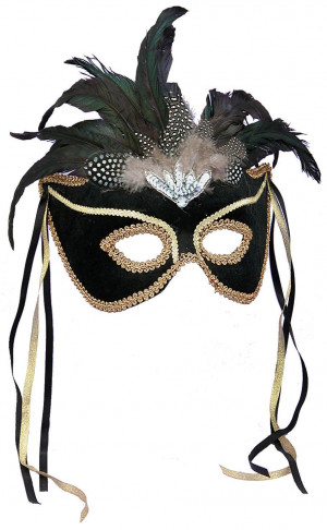 http://Black Feather Couples Mask